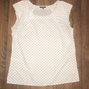GAP cream & black polkadot blouse